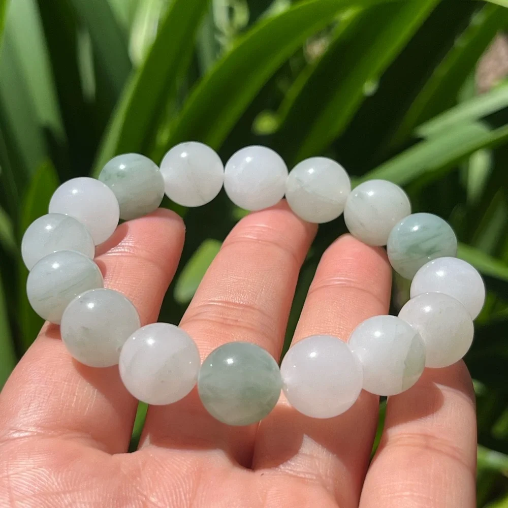 12.5mm‎ stretchable tianshan jade bracelet